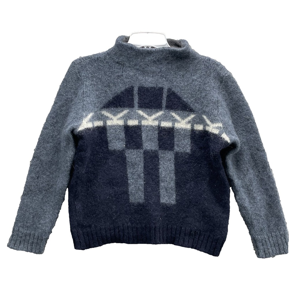 Floss 100% Wool Nordic Sweater Women Small Blue Cabin Academia 90s Grunge Preppy